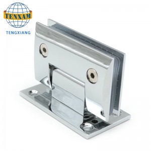 Skråt badeværelse klip brusebad glas hængsel rustfrit stål dørklip 90 graders shower hængsel