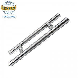 Customizable Modern Circular Tube H Type Rustfrit Stål Glidende Træk Dør Badeværelse Tilbehør Brugedør Glashåndtag